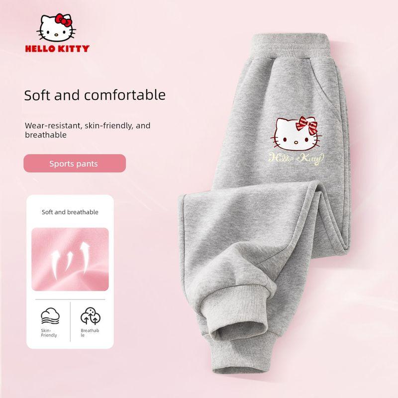 Pantalon pour Filles Hello Kitty Printemps et Automne 2026 Nouveau Pantalon de Sport pour Enfants Pantalon de Jogging Style Printemps Fin pour l'École