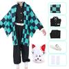 Anime Demon Slayer Kamado Tanjirou Cosplay Costume Kimetsu No Yaiba Cartoon Costume Sutis Wigs Halloween For Kids Adult CosParty