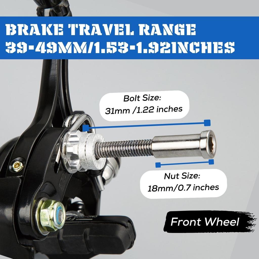 Corki Cycles Bicycle Brake Set, 2-Piece Front and Rear Brake Caliper Set - Black
