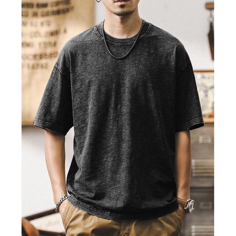 Men's American Retro Washed Cotton T-Shirt