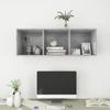 VidaXL Meuble TV mural Gris béton 37x37x107 cm Bois d ingénierie 805484