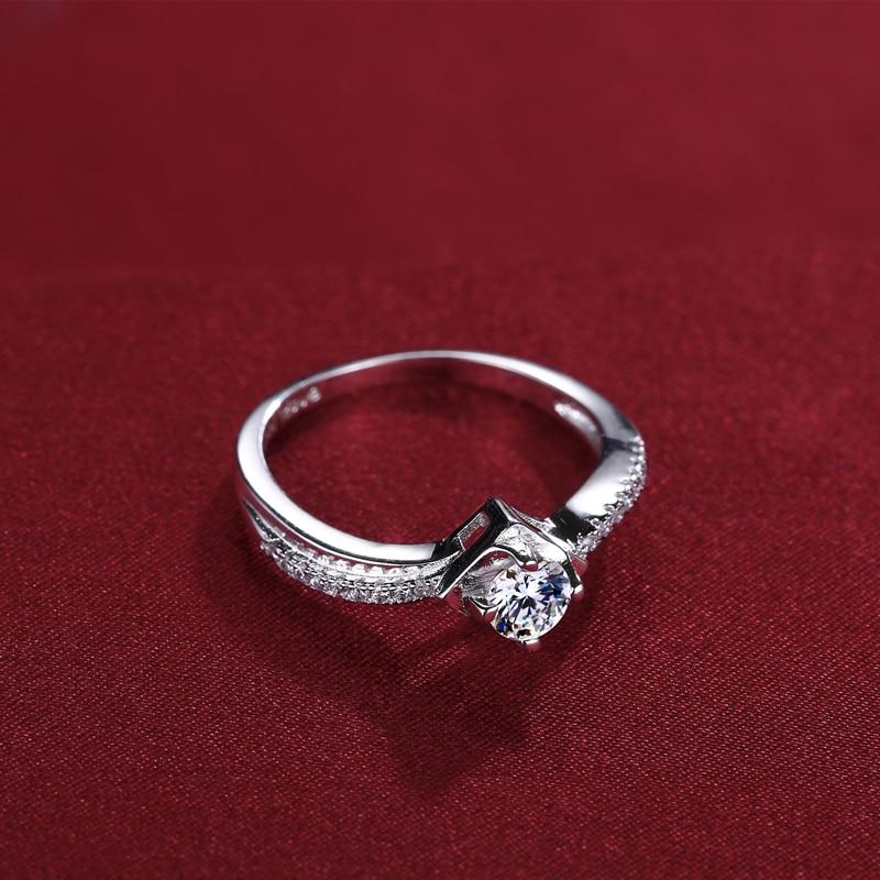 Vinate Versprechen Liebe Verlobung Fingerring High-End Damen Kleine Frauen Runde Steinringe 100 % Echt Ton Nuptial Hochzeitsanlass