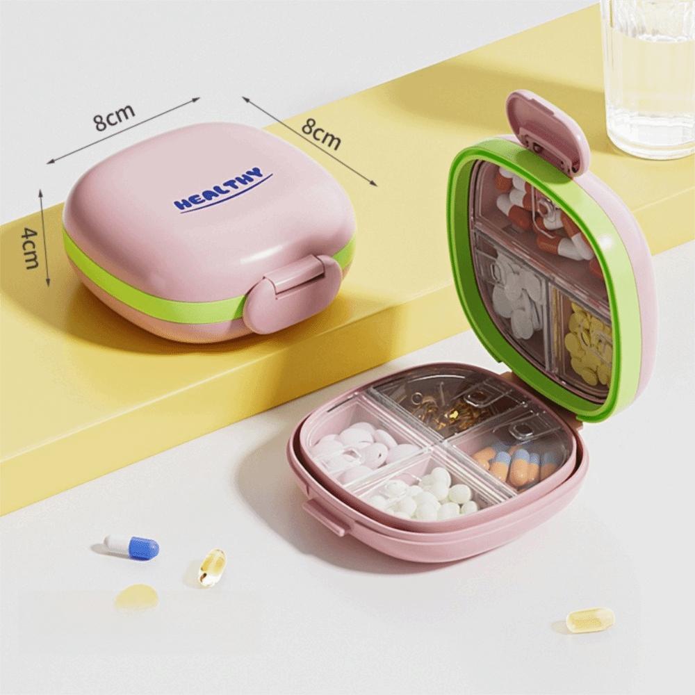 Double Layer Seven Days Pill Box Moisture-Proof Sealed Pill Organizer with Lid 7 Grids Medicine Storage Box for Home&Travel