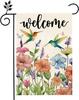 Hummingbird Springoral Welcome Garden Ag 12 X 18 Inch Double Sided Seasonal Holiday Ag Farmhouse Yard Outdoor Ag Sea AAS