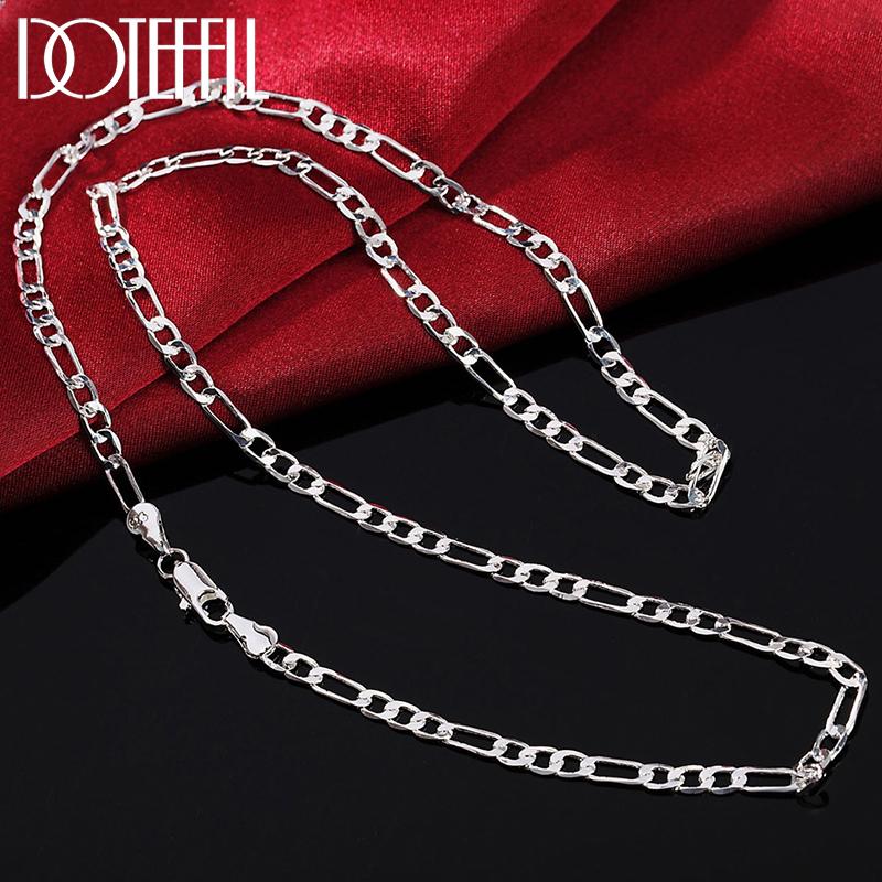 

4mm Chain Necklace Classic Silver Color Jewelry 16-30 Inches Exquisite High Quality Party Christmas Gifts 75cm