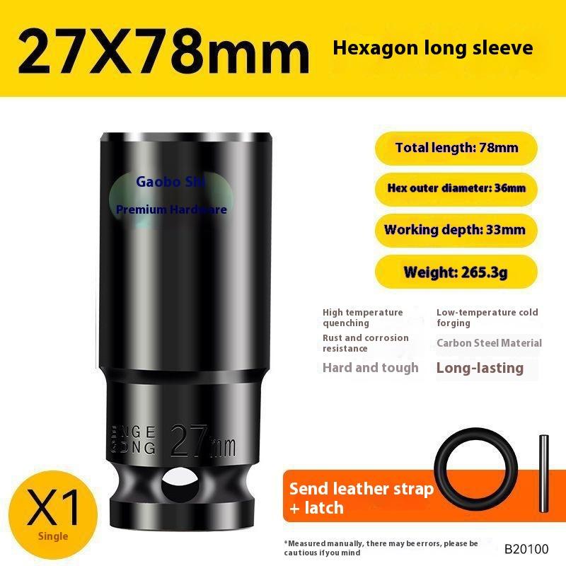 Elektrischer Schraubenschlüssel Verlängerte Sechskantnuss Pneumatische Luftpistole Vertiefte Stecknuss Luftschrauber Autoreparaturwerkzeug