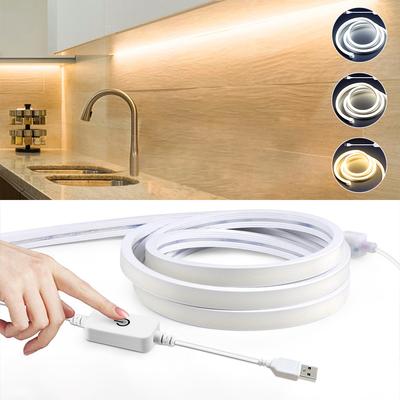 Faixa de luz de LED neon com sensor de toque, tira USB de 5 V, fita de diodo flexível, iluminação interna, sala, faça você mesmo, espelho de TV, luz de fundo, decoração de sala