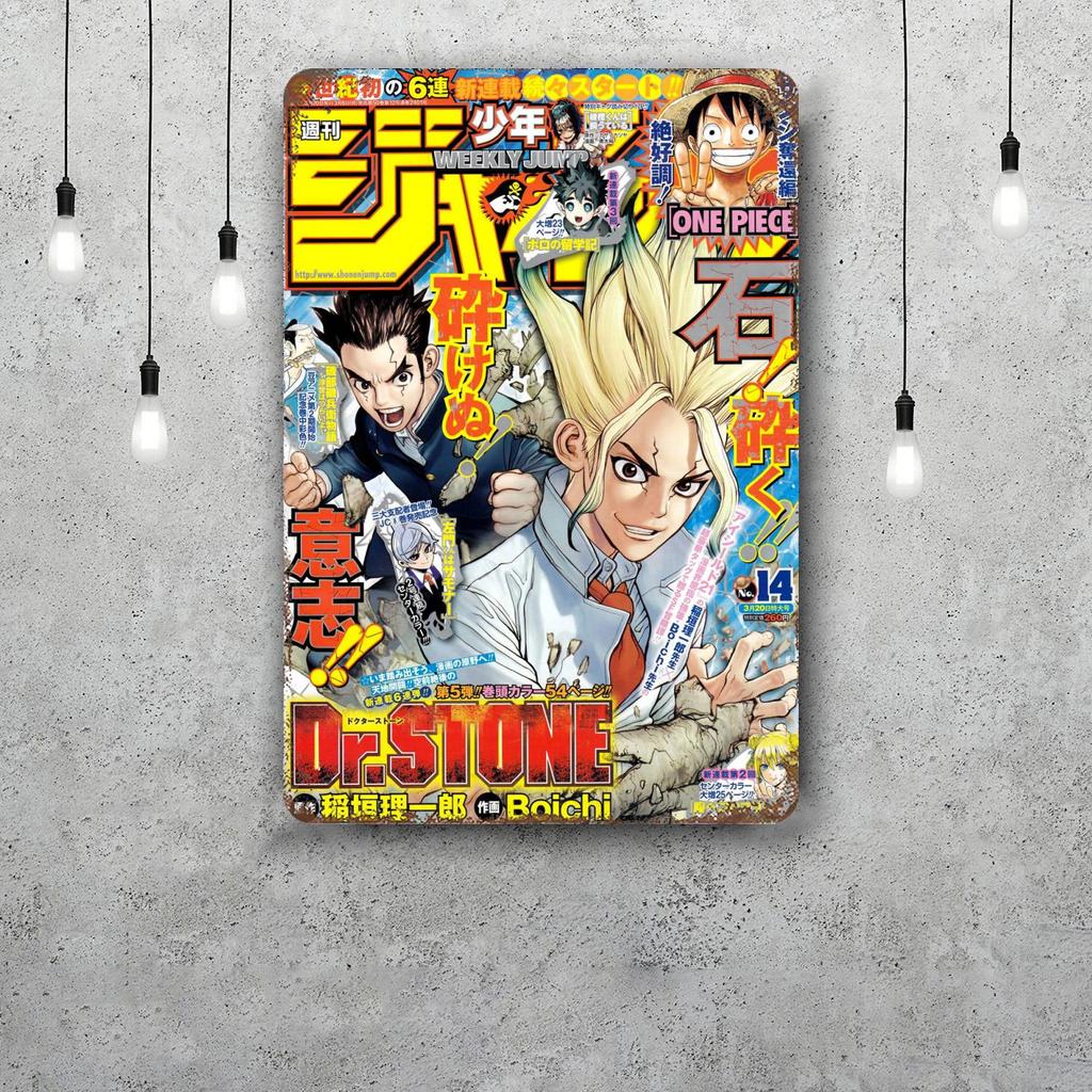 dr stone manga eng anime Decor Poster Vintage Tin Sign Metal Sign Decorative Plaque for Pub Bar Man Cave Club Wall Decoration