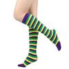 Men's And Women's Irish Socks With Purple, Yellow, Green Stripes, Three Color Mid Tube Socks, Knee Socks, Carnival Calf Socks