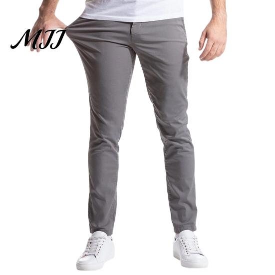 Casual Business Attire for Men Twill Trousers, Slim Fit Stretch Chinos Pants, Solid Color Wrinkle Resistant Trousers Straight Leg Pants Office Dating