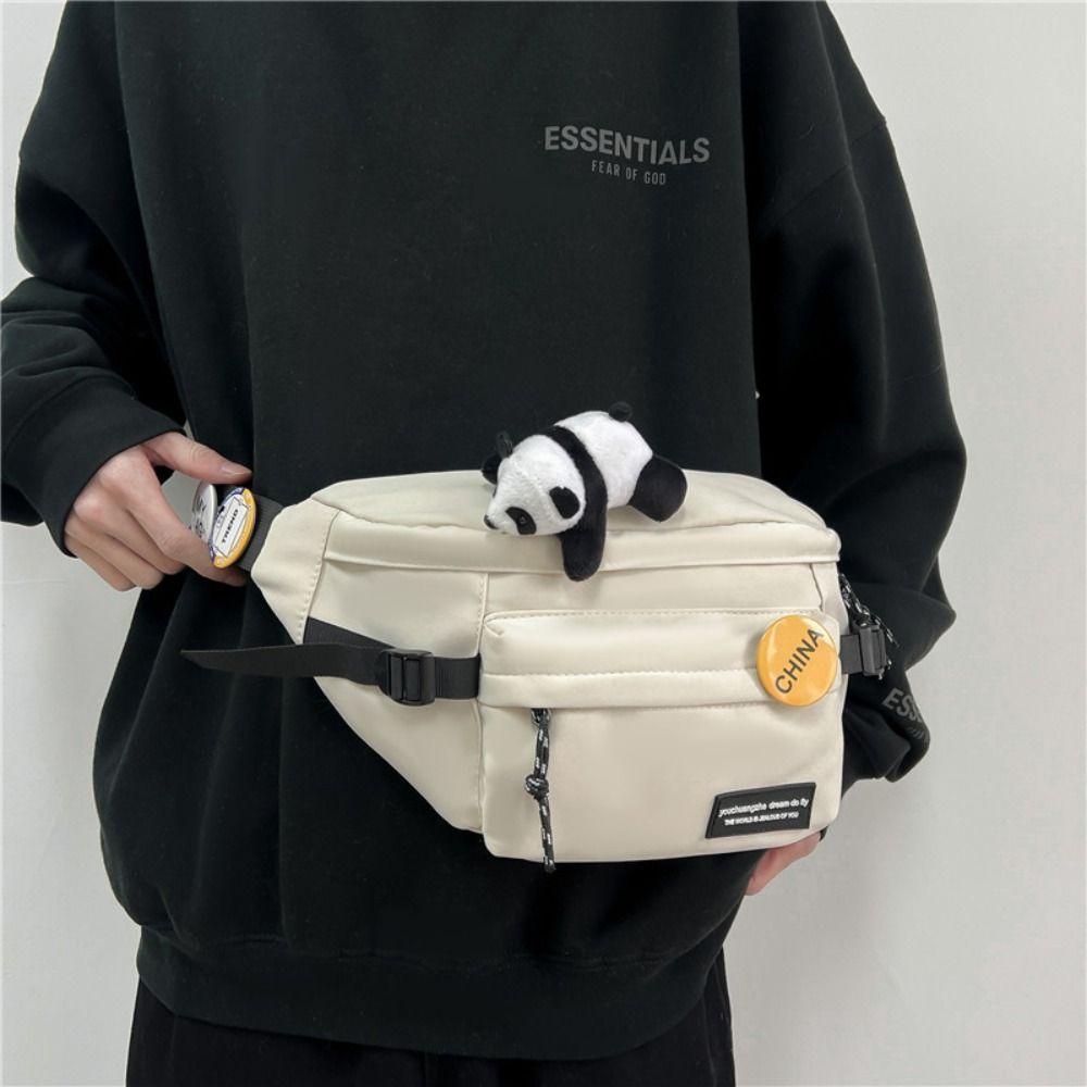 

Nylon Casual Chest Bag Solid Color Student Waist Bag New Sports Crossbody Bag