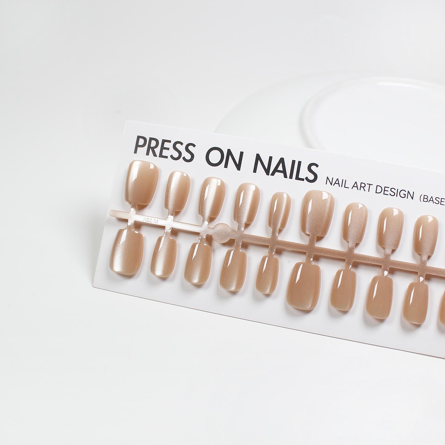 

Jiaolong Champagne Gold Textured Cat Eye Nail Tips - Semi-finished Pre-made Wearable Design