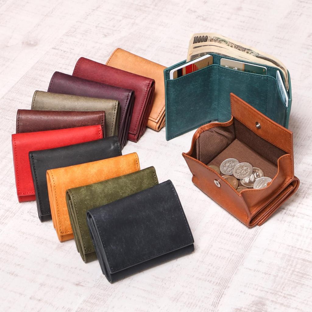 Coin Popular Brand Boosters Pueblo Slim Mini Hortensia [Boosters] Tri-fold Wallet, Box-type Case, Leather, Tri-fold Wallet, Wallet, Men's & Women's,