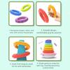Montessori Toy Rainbow Stacker Baby Toy Irregular Square Stacking Rainbow Tower  Kids