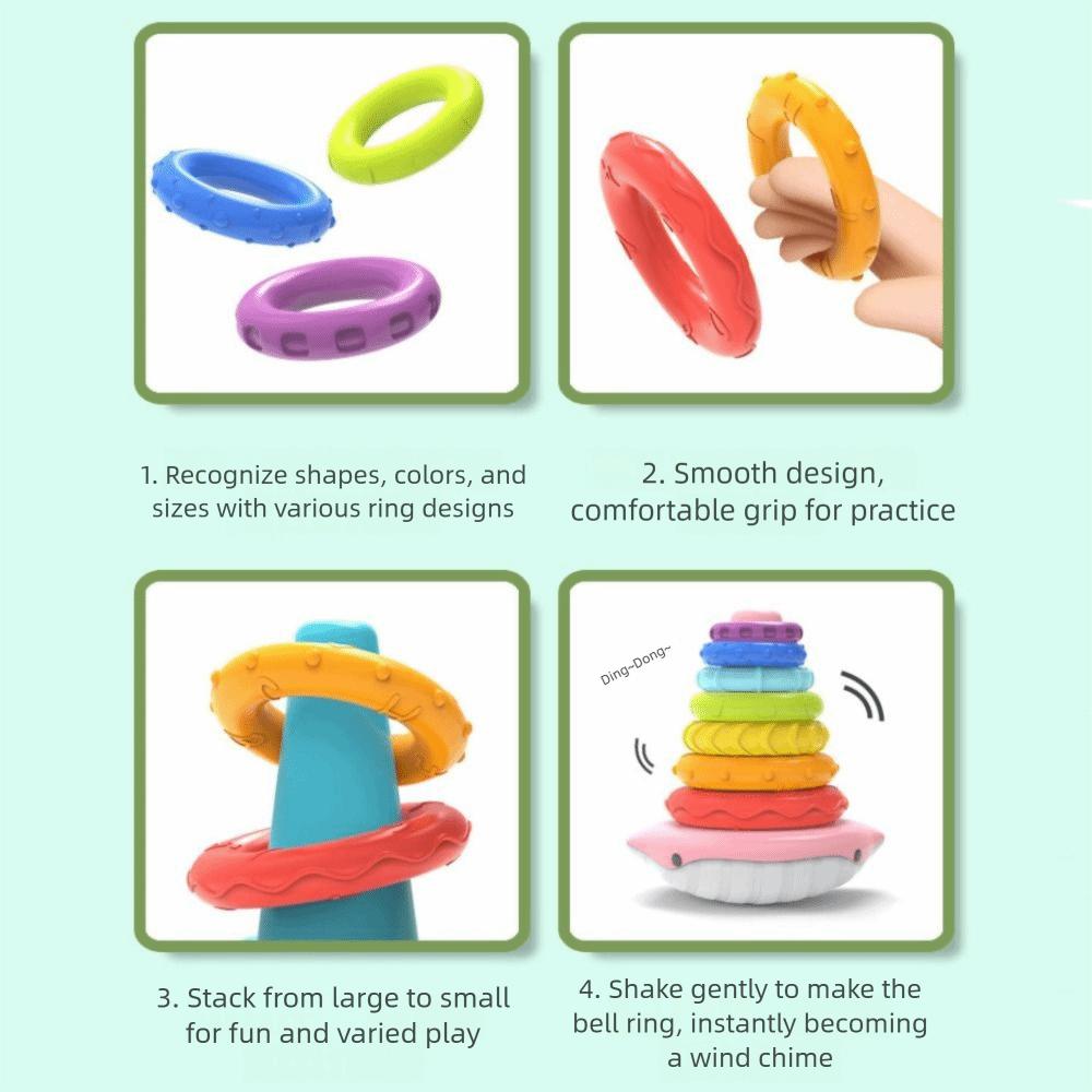 Montessori Toy Rainbow Stacker Baby Toy Irregular Square Stacking Rainbow Tower  Kids