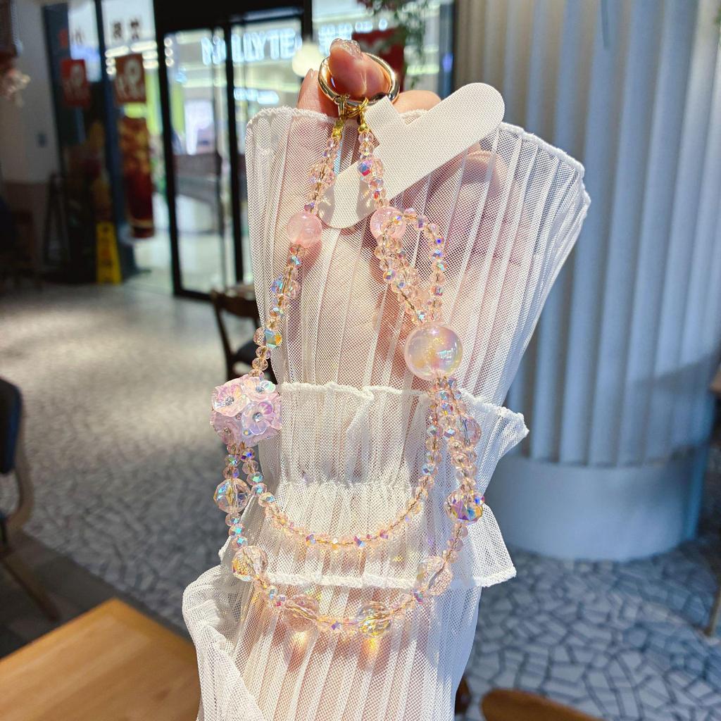 Elegant Zircon Tassel Beaded Pendant Mobile Phone Chain