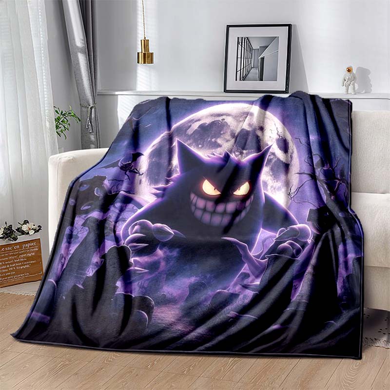 P-Pokemon G-Gengar Print Blanket Warm Soft and Comfortable Home Travel Blanket Sofa Bedding Camping RV Blanket Luxury Gift