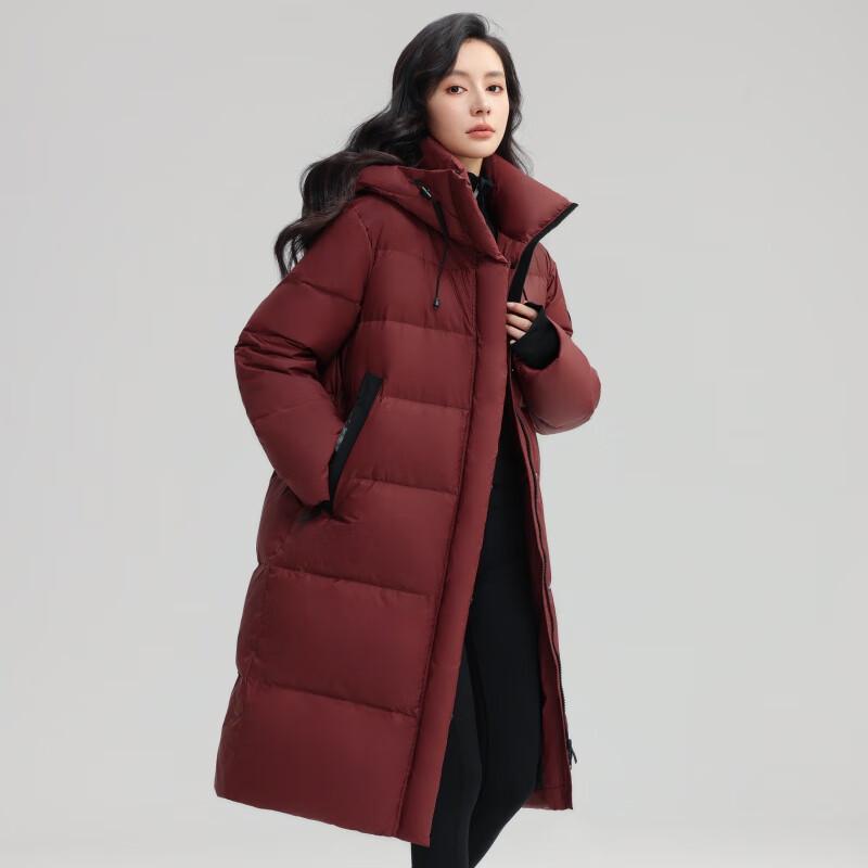 

YAYA Women s Loose Hooded Long Puffer Down Coat L