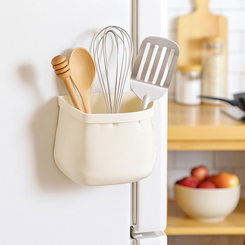 Creative Plastic Magnetic Storage Box Multi-Purpose Space Saver Refrigerator Organizer Cute Kitchen Storage Rack Dormitory