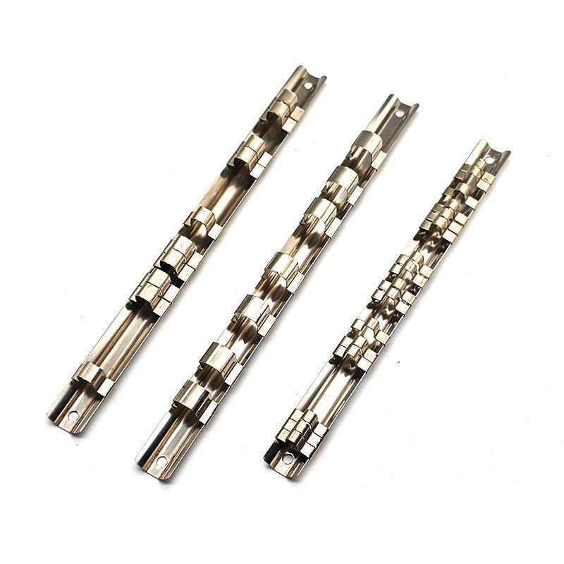 1Pc/3Pcs Set 8-Clip Socket Rack Holder For 1/4" 3/8" 1/2" Sockets – On-Rail Tool Organizer Storage For Loose Socket Storage