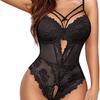 European and American Erotic Underwear Sexy Lace Perspective Temptation Open One-piece Underwear