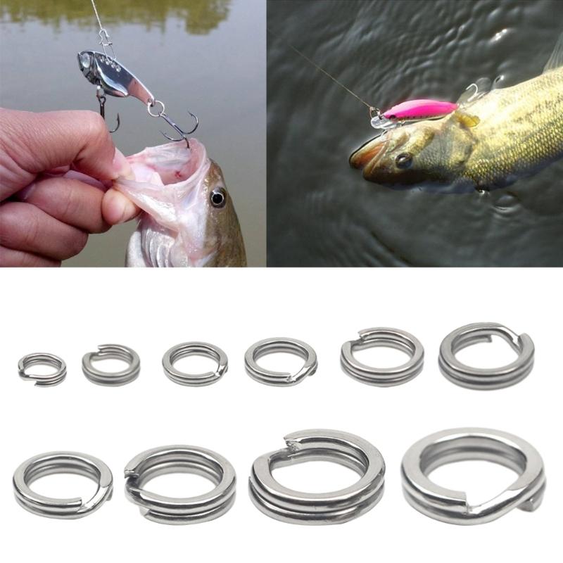 50Pcs Split Rings Assorted Fishing Split Rings Stainless Fishing Tackle Rings