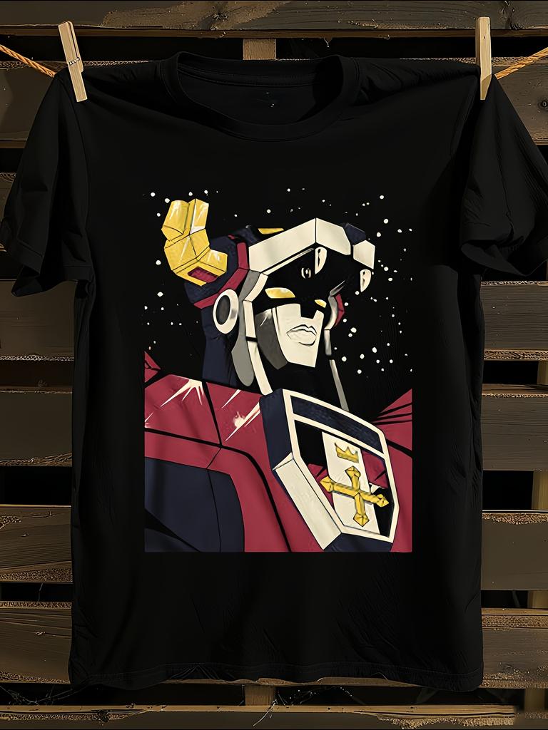 Voltron Space Black Anime Graphic T-Shirt Mens Tshirt Womens Tshirts with Letters Print Short Sleeves T-Shirt Casual Street Tee Shirt Top