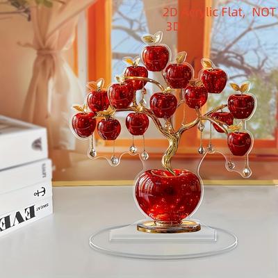 1 Piece of Acrylic Apple Tree, Suitable for Home Decoration and Office Decoration, with Realistic and Detailed Design