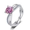 Bague Ringen S925 Sterling Silver Luxury Jewelry 1 Carat D Color Moissanite Diamond Ring For Wedding Four Claw Cross Hollow Rings