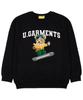UNION GARMENTS Ski Board Bear French Oversized Sweatshirt Black