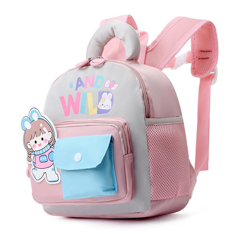 Kid Girl School Backpack Cartoon Dinosaur Oxford Fabric With Adjustable Shoulder Straps For Toddler Preschool