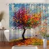 Colorful Tree of Life Waterproof Mildew-Resistant Shower Curtain - Artistic Design for a Vibrant Bathroom Décor Experience