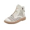Hollow Martin boots leather short boots fashion retro style women's boots side zipper low tube women's shoes