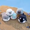 Chubby Seal & Dolphin Plush Toy - Lying Down Marine Animal Doll, Perfect Birthday Gift