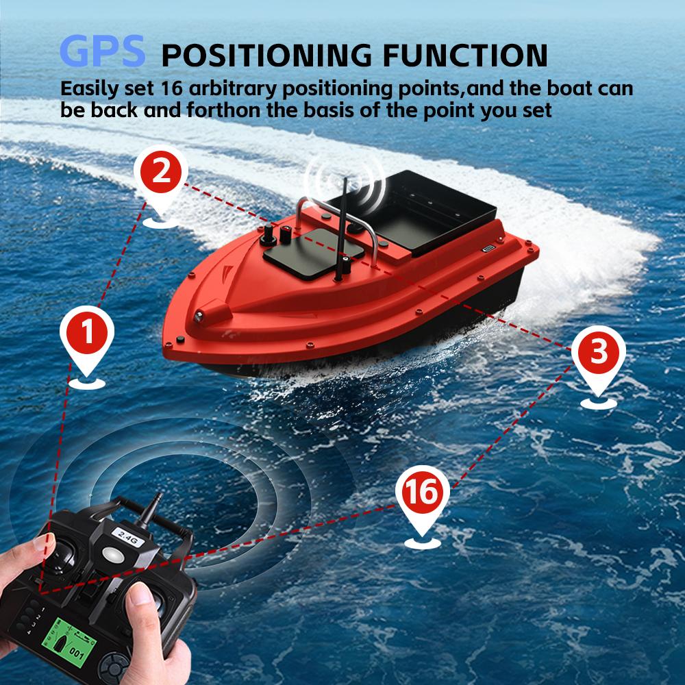 GPS Fishing Bait Boat D16B 1.5KG Large Bait Container Controlled 500M Range 12000mAh Battery Cruise Control
