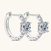1CT Luxury Texture Ear Buckles S925 Silver Moissanite Earrings Elegant Temperament Women Jewelry Ideal Birthday Present