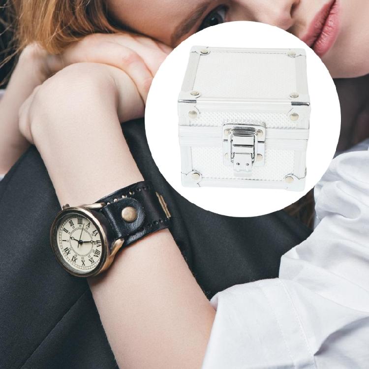 Stylish Aluminum Jewelry Case For Watch Storage With Sturdy Snap Lock And Velvety Interior Watch Organizers for Collector