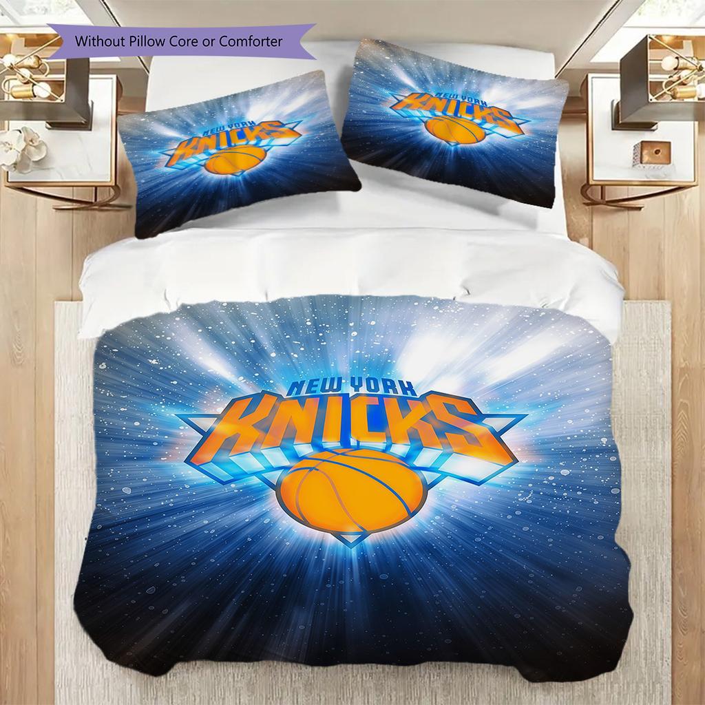 Set Tre Pezzi Spirito Dinamico del Basket New York Knicks(1 * copripiumino + 2 * federa, senza nucleo)Morbido e confortevole