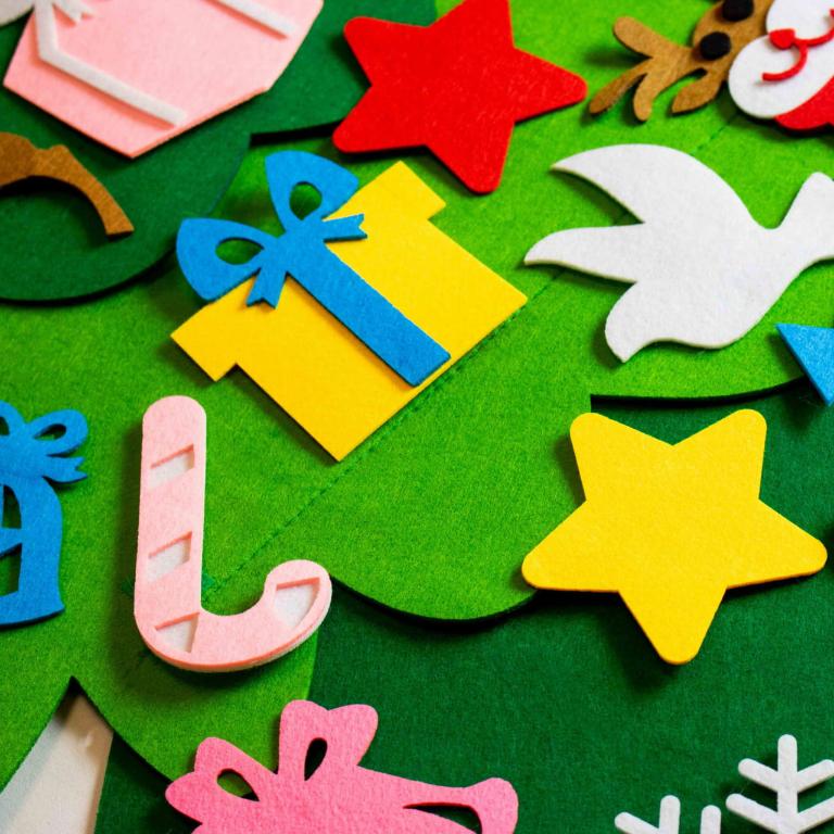 Felt Christmas tree with ornaments toy gift Christmas for children creative diy