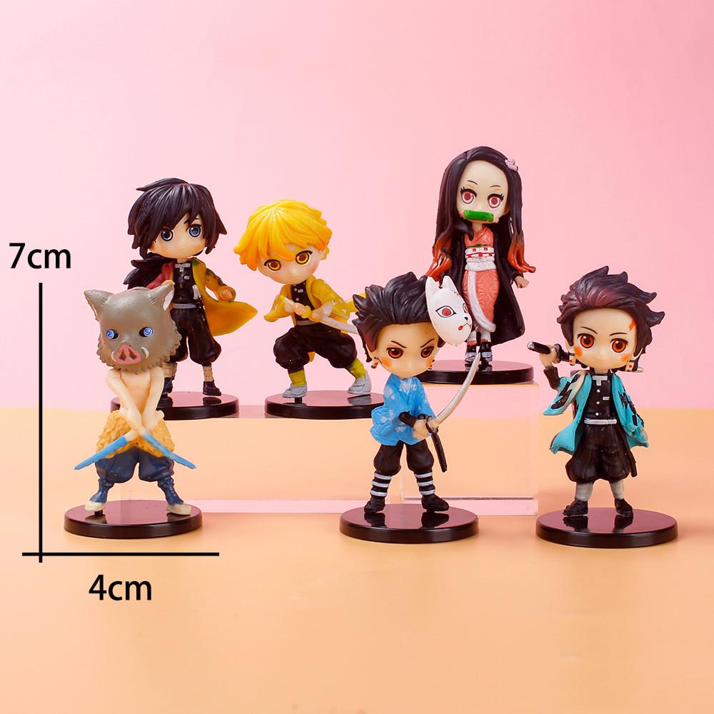 6pcs/set Anime Demon Slayer 7cm Figure Kimetsu No Yaiba Q Posket Kamado Tanjirou Nezuko Agatsuma action model Toys