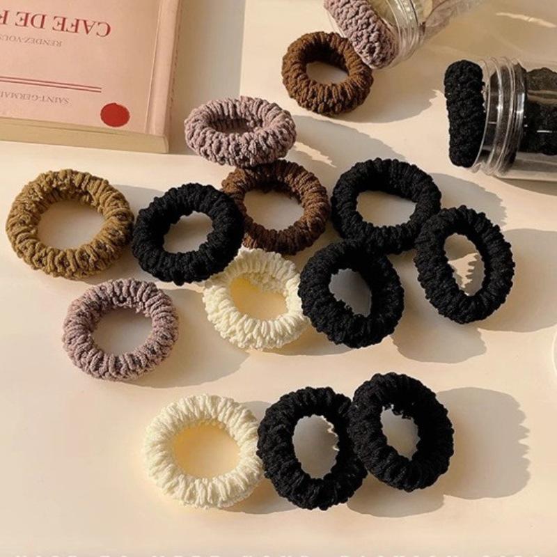 Milk Coffee High Elasticity Women's Ponytail Hair Tie - Durable Leather-Covered Rubber Band