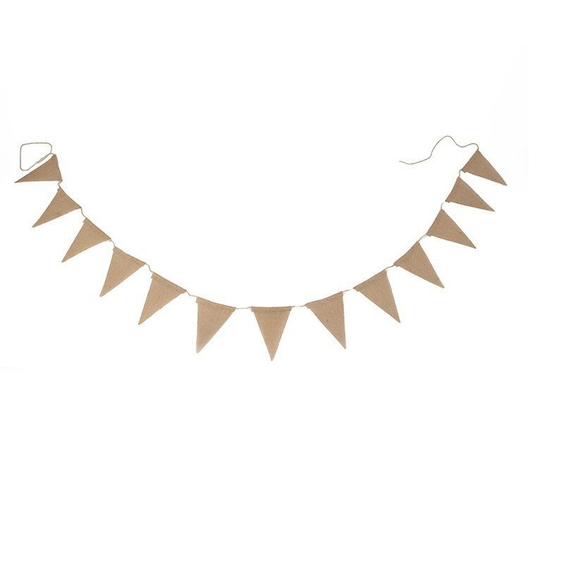 

13pcs Jute Burlap Bunting Banner White Heart Flags Banners for Vintage Wedding Party Decoration