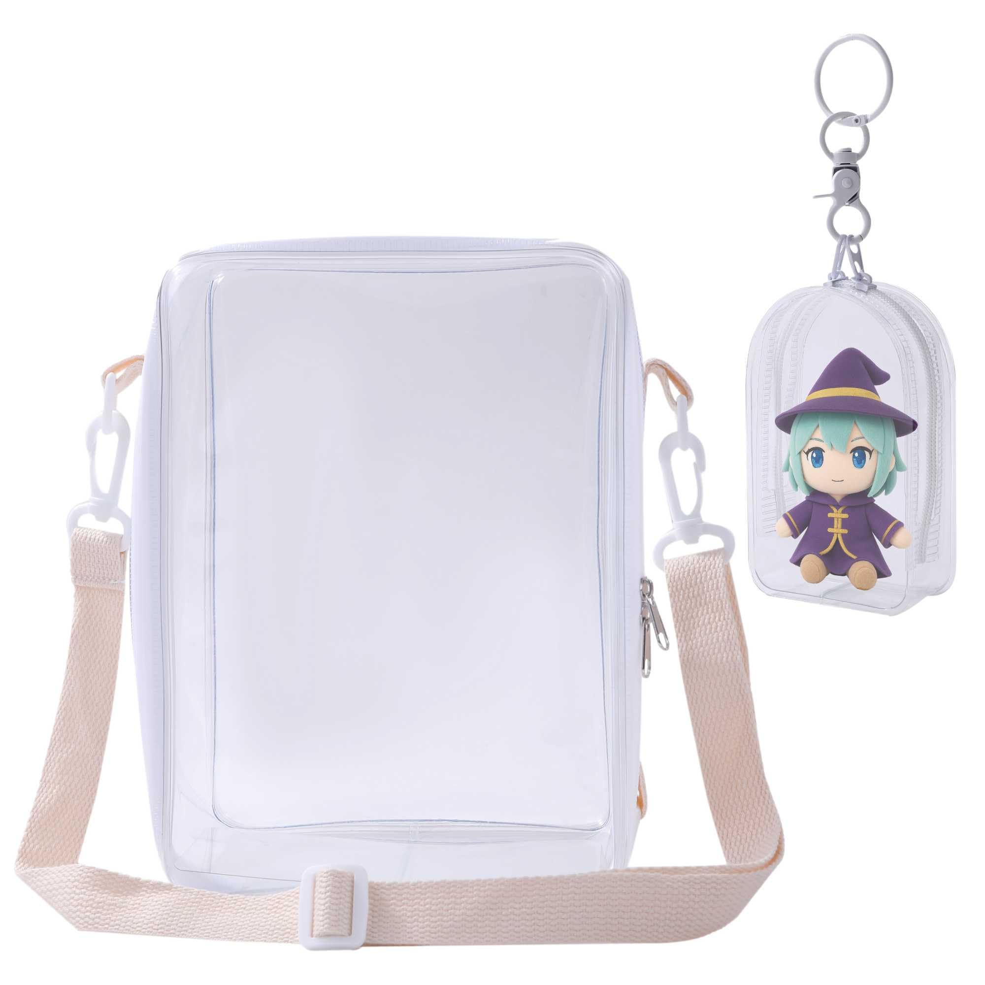 

Анопоно Ита Бэг, Сумка для показа, Сумка через плечо для плюшевых игрушек, Прозрачная, Большая вместимость, Ошикацу, Плюшевый кошелек, Набор маленьких кошельков для плюшевых игрушек