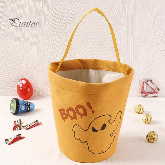 Saco de doces de Halloween em forma de morcego Impressão assustadora Grande capacidade Cor de contraste Festivo 3D Efeito visual Cesta de doces de Halloween
