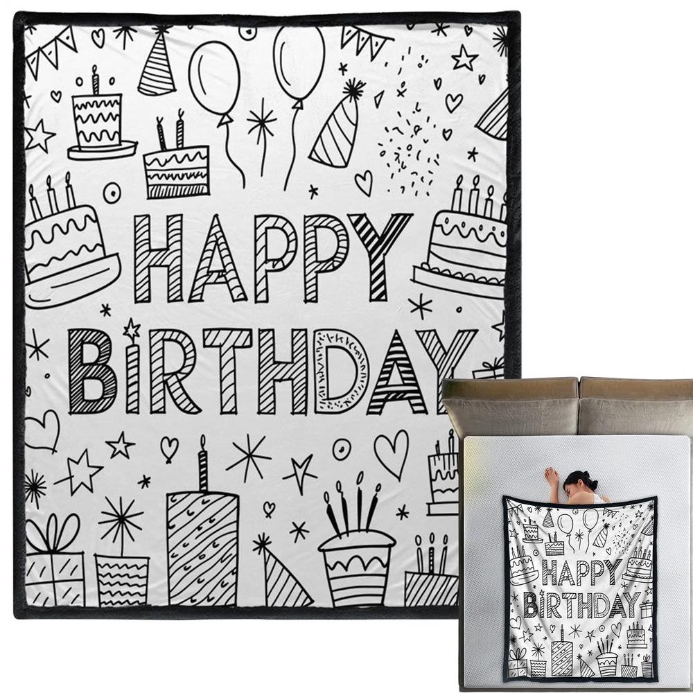 

Coloring Blankets For Family Birthday Theme Home Decor Color Your Own Blanket For Family Classmates Boys Girls Art Lovers