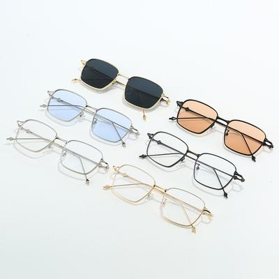 Full Frame Tooth Fashion Square Small Frame Personality Angular Cut Sunglasses Women'S Hip Hop Dancing Glasses
