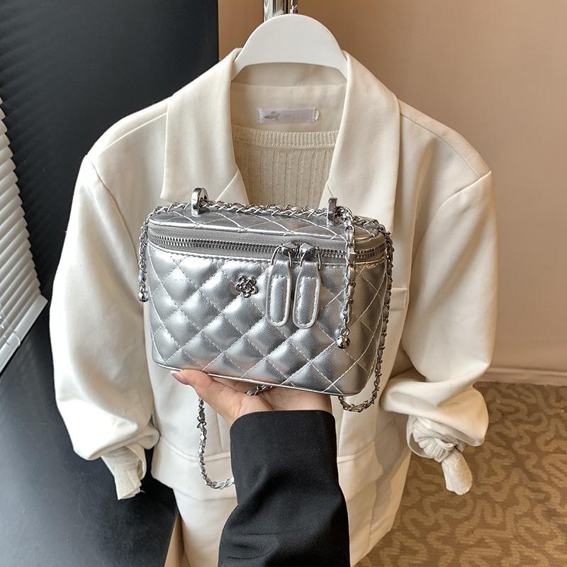 Rhombus chain bag women's new summer niche shoulder messenger bag box bag