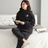 Winter Couple Pajamas Women'S Three-Layer Padded Cotton Thickened And Velvet Winter New Warm Men'S And Women'S Zipper Loungewear Set