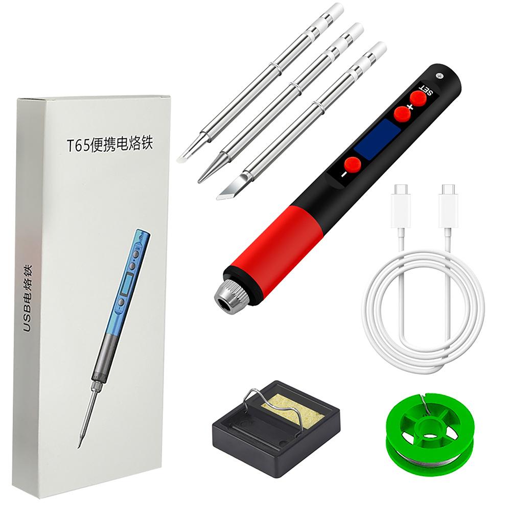T65 Digital Electric USB Soldering Iron Kit Set Smart Adjustable Temperature Welding Repair Tool 180-500℃