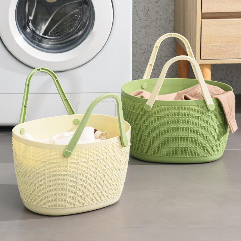 College Students' Home Male and Female Dormitory Bath Basket Storage Artifact Hand Basket Shopping Basket Daquan Imitation Rattan